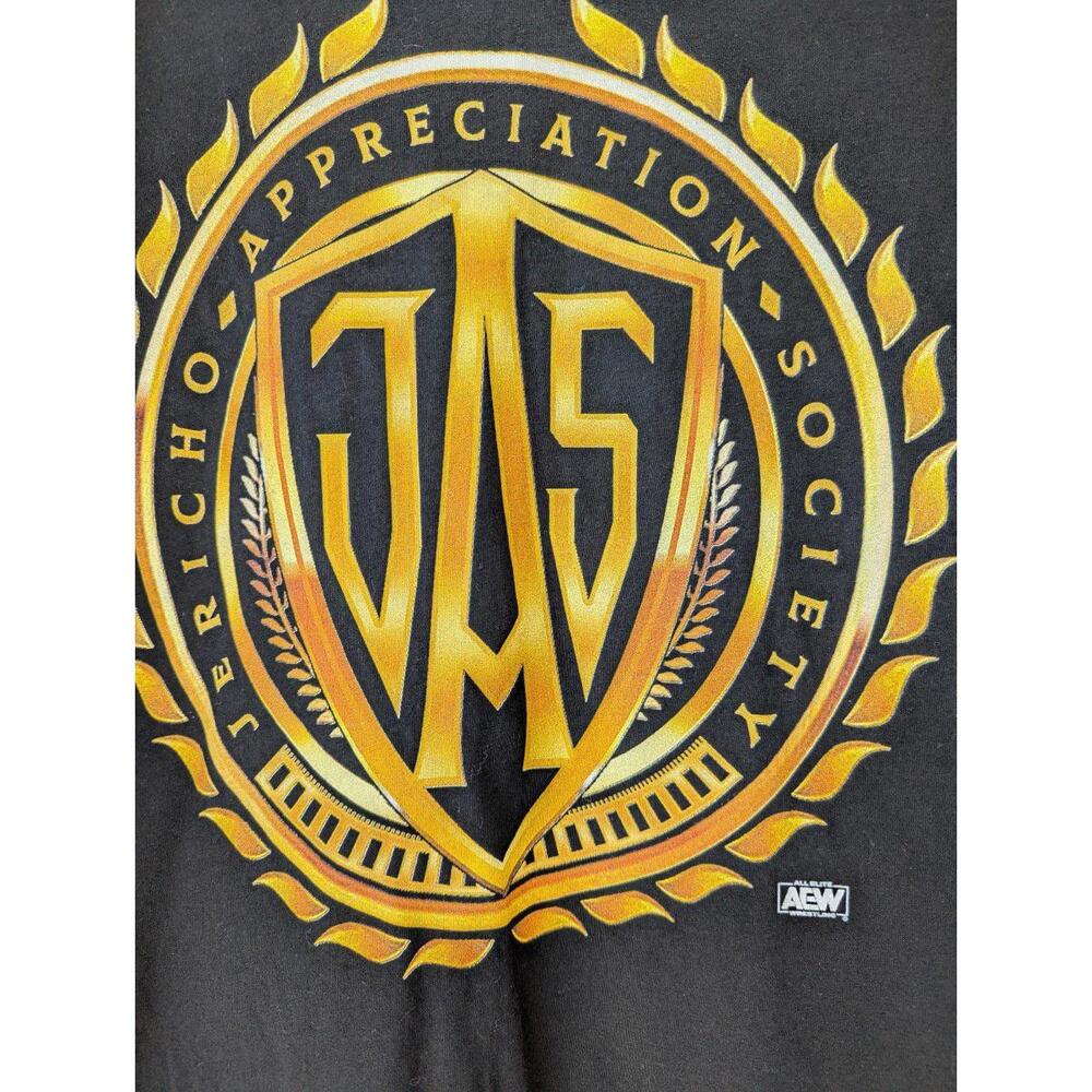 New Jericho Appreciation Society AEW V-Neck Tee Medium Black Chris Jericho Y2J - Picture 3 of 6